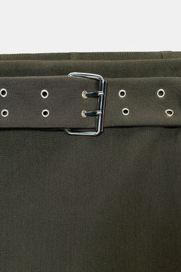 FALDA PANTAL?N CINTUR?N / Khaki oscuro - Zara фото 3