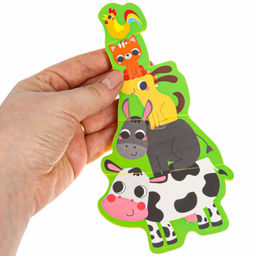 Пазлы мягкие для малышей Крошка Я «Пирамидка: Животные фермы», 5 деталей