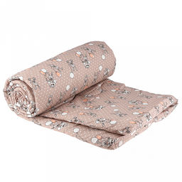 Одеяло детское Зайчишки беж 110х145см, теплое, наполнитель 300г/м2 - файбер высшего сорта, чехол бязь Комфорт 121г/м2 (хлопок 100%), стеганое, упаковка Компакт пакет ПВХ, еврослот, д25х55см/1кг, Домашняя мода (Россия)  фото 4