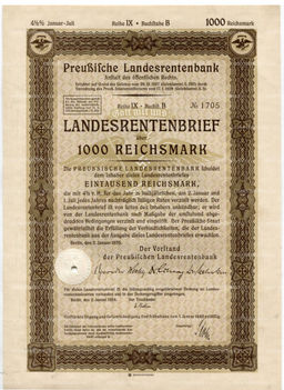Облигация 4,5% 1000 рейхсмарок 1935 года Германия