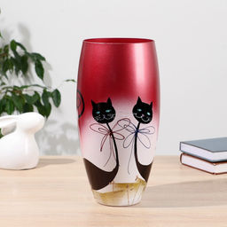 Ваза «Котики», d=12.5 см, 30×14 см, стекло