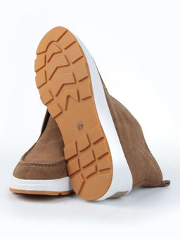 01-5280-11 BROWN Ботинки демисезонные женские (натуральная замша, байка)