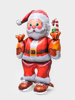 Воздушный шар фольгированный 3D 43" "Дед мороз с подарками" под воздух