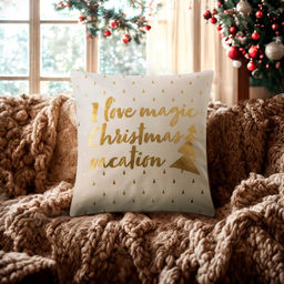 Наволочка декоративная новогодняя Этель. Magic Christmas 40?40 см, 100% п/э, велюр