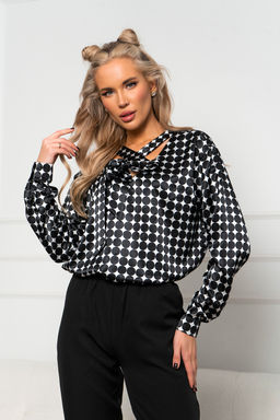 Блуза Open Style 6582 черно-белый
