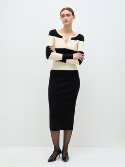 Conso/KJL 240715 - milk/black Джемпер женский