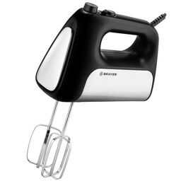 Миксер BRAYER 1303BR-BK, ручной, 500 Вт, 5 скоростей, 2 пары насадок, турборежим, чёрный