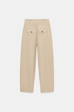 PANTAL?N ANCHO BAJO AJUSTABLE / Camel claro - Zara фото 9