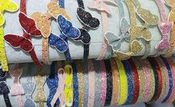 Патч с блестками 10*3 см Бантик (10 шт) SF-1873, шоколадный - No name фото 3