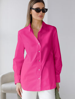 Блузка Vilatte из поплина фуксия  фото 5