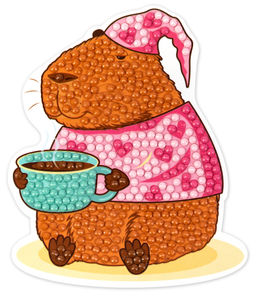 Кристальная (алмазная) мозаика ФРЕЯ ALVM-084 магнит Капибара 8.5 х 10 см