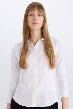 Fitted Basic Uzun Kollu Gomlek - Defacto фото 2