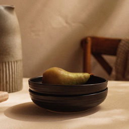 Тарелки глубокие SL Home «Дарк», d=18.5 см, набор 2 шт., фарфор, чёрные