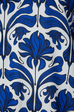 Etnik Desenli Genis Kal?p Dokuma %100 Pamuk Midi Plaj Elbisesi TBESS22EL0009