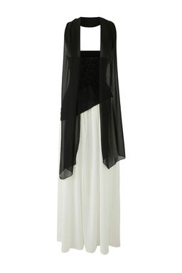 Siyah-Beyaz A Kesim SalDetayl? Maxi S?k Abiye Gece Mezuniyet Elbisesi TPRSS25EL00310 - Trendyolmilla фото 7