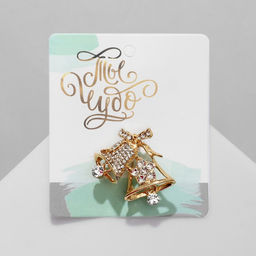 Брошь «Колокольчики», белая в золоте