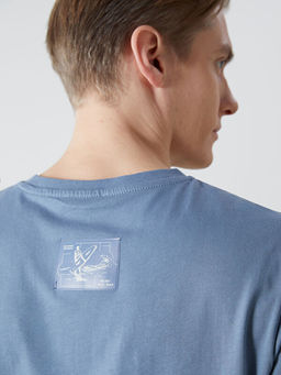 Bisiklet Yaka K?sa Kollu Bask?l? Penye Erkek Ti??rt