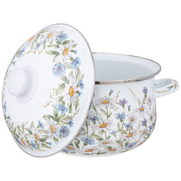 КАСТРЮЛЯ AGNESS ЭМАЛИРОВАННАЯ С ЭМАЛ.КРЫШКОЙ СЕРИЯ SENTIMENT, 3.6 Л, 22*13 СМ  фото 3