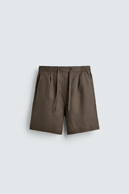 BERMUDA RELAXED FIT 100% LINO / Marr?n / Topo - Zara фото 7