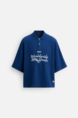 EMBROIDERED TEXT POLO SHIRT - Zara фото 7