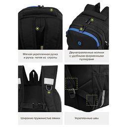 RB-653-2 Рюкзак школьный с обвесом и картхолдером на держателе - Grizzly фото 16