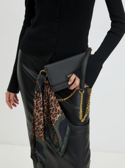 Клатч JUST CAVALLI JC FOULARD ICONIC LEOPARD Артикул 4107693, черный  фото 5