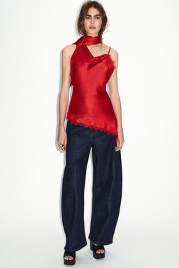 COMBINED LACE-TRIMMED TOP - Zara фото 8
