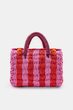 BOLSO COFRE RAYAS / Rosa - Zara фото 2