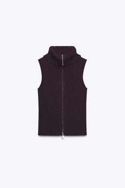 RIBBED KNIT WAISTCOAT TOP - Zara фото 5