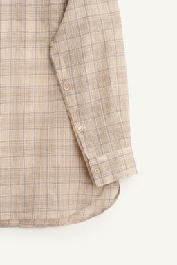 LNG SLV CHCK SHRT / Beige - Zara фото 8