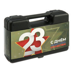 Набор инструментов в кейсе ТУНДРА 23 ФЕВРАЛЯ, в подарочной упаковке, 8 предметов