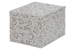 Короб складной для хранения 30*40*25 см Котик черный на сером + ручка