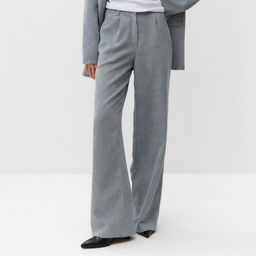 Брюки женские вельветовые MIST Velvet, размер 44 (M), серые