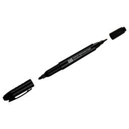 Цена за 5 шт. Маркер OfficeSpace перм. двухсторонний, пулевидный 2-4мм., черный (PMds_66084)