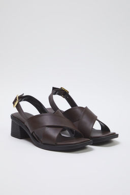 Trendyol Shoes Kahverengi Blok Topuklu Ekstra Rahat Kad?n Topuklu Sandalet TAKSS25TO00034 - Trendyolmilla фото 6