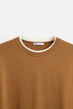 LIMITED EDITION CONTRAST NECK T-SHIRT - Zara фото 6