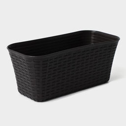 Ящик для цветов балконный «Ротанг», 7.5 л, 38.5×18×16 см, пластик, коричневый