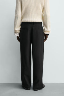 PANTAL?N PLIEGUES TRAJE RELAXED FIT / Negro - Zara фото 3