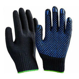 Перчатки х/б кругловязаные 5-нитка с ПВХ покр. черные