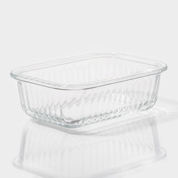 Контейнер для еды Доляна Basic, 370 мл, 14.5×10.5×5.5 см, прямоугольный, жаропрочного стекло, прозрачный