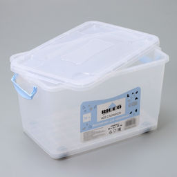 Контейнер для хранения с крышкой, 35 л, 50×31×28 см, на колёсах, прозрачный, ручки МИКС