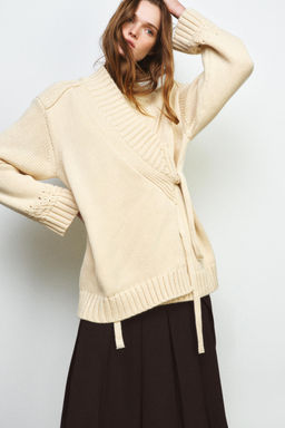 WRAP KNIT KIMONO CARDIGAN - Zara фото 5