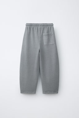 PANTAL?N BARREL GARMENT DYE CORTES / Gris?ceo - Zara фото 2