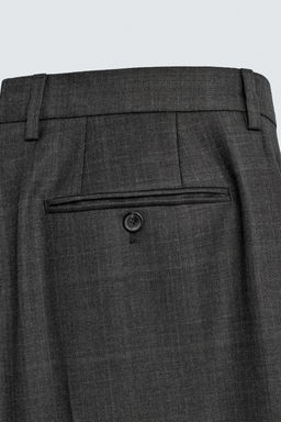 PANTAL?N TRAJE CUADROS 100% LANA / Marengo vigor? - Zara фото 8