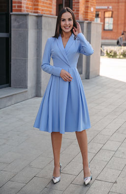 Элегантное платье голубой