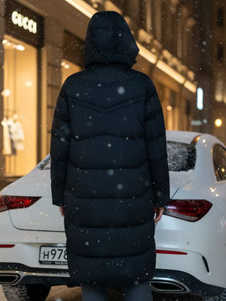 Пальто зимнее Visdeer 7702Ch женское утепленное 240 г/м² черное  фото 20