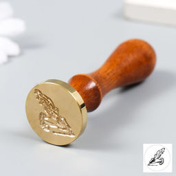 Печать для сургуча с деревянной ручкой «Перо в руке», 9×3×3 см