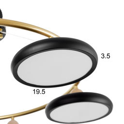 Люстра «Моника» 6 LED 144 Вт 3000-6000К черно-золотой 78×78×100 см