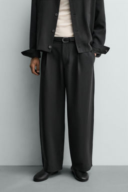 PANTAL?N FLUIDO PLIEGUES / Negro - Zara фото 2