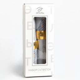 Набор салфеток сервировочных «Этель» Let it snow, 40×40 см - 2 шт., с декоративными кольцами, серые